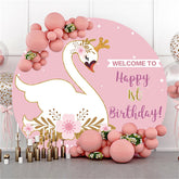 Bienvenue sur la toile de fond ronde 1st Happy Birthday pour fille