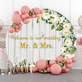 Bienvenue sur notre toile de fond ronde de mariage de fleurs de mariage