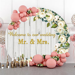 Bienvenue sur notre toile de fond ronde de mariage de fleurs de mariage