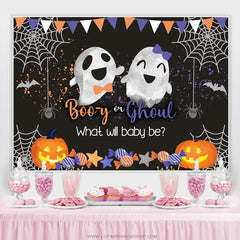 Qu'est-ce que bébé sera mignon Boo Halloween douche de bébé Backdrop
