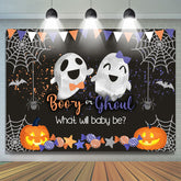 Qu'est-ce que bébé sera mignon Boo Halloween douche de bébé Backdrop