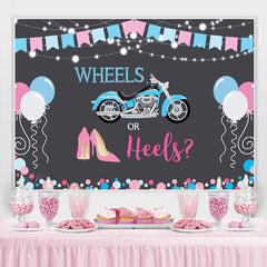 Les roues ou les talons révèlent le sexe de la toile de fond de la douche de bébé