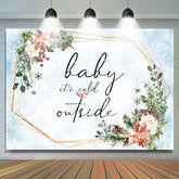 Toile de fond de douche de bébé bleu neige floral hiver blanc rouge