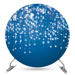 Toile de fond de cercle de bokeh bleu à cordes blanches pour la fête