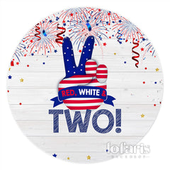 Bois Blanc Rouge Et Bleu 2ème Toile De Fond Ronde Joyeux Anniversaire
