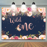 Toile de fond Wild One Floral Glitter Party pour le 1er anniversaire