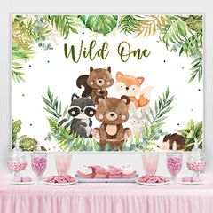 Wild One Jungle Cartoon Animals 1er anniversaire Toile de fond