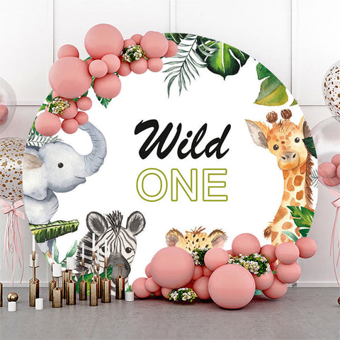 Toile de fond Wild Safari Monstera Round 1er anniversaire Toile de fond Wild Safari Monstera Round 1er anniversaire