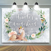 Winter Onederland Baby Sika Deer 1ère toile de fond d'anniversaire