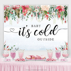 Bannière de fond de douche de bébé de thème de Noël de neige d'hiver