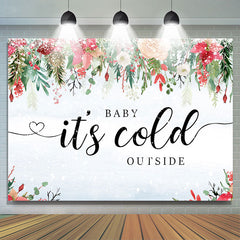 Bannière de fond de douche de bébé de thème de Noël de neige d'hiver