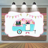 Toile de fond de voiture rose et bleu avec graffiti en bois pour enfants