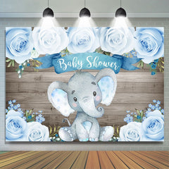Toile de fond de douche de bébé éléphant bébé éléphant roses en bois