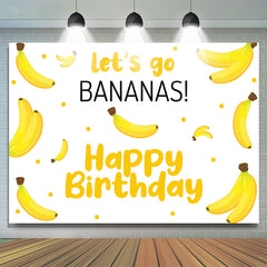 Toile de fond simple de fête d'anniversaire de bananes jaunes