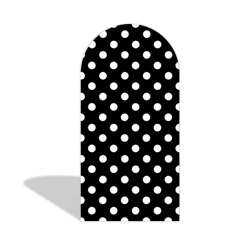 Toile de fond pour arche fête anniversaire thème point rayures noires blanches