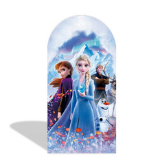 Toile de fond pour arche Joyeux Anniversaire thème La Reine des Neiges