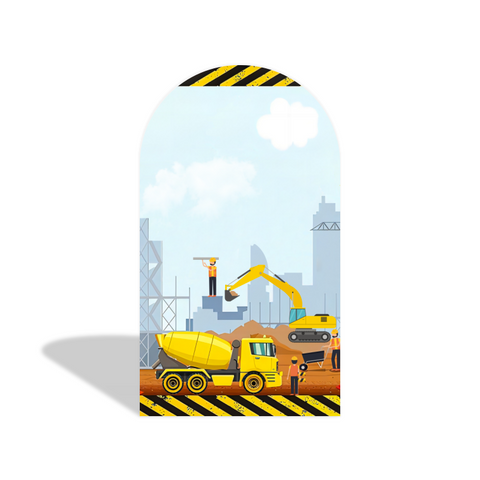 Toile de fond pour arche véhicules construction pour fête anniversaire Baby Shower