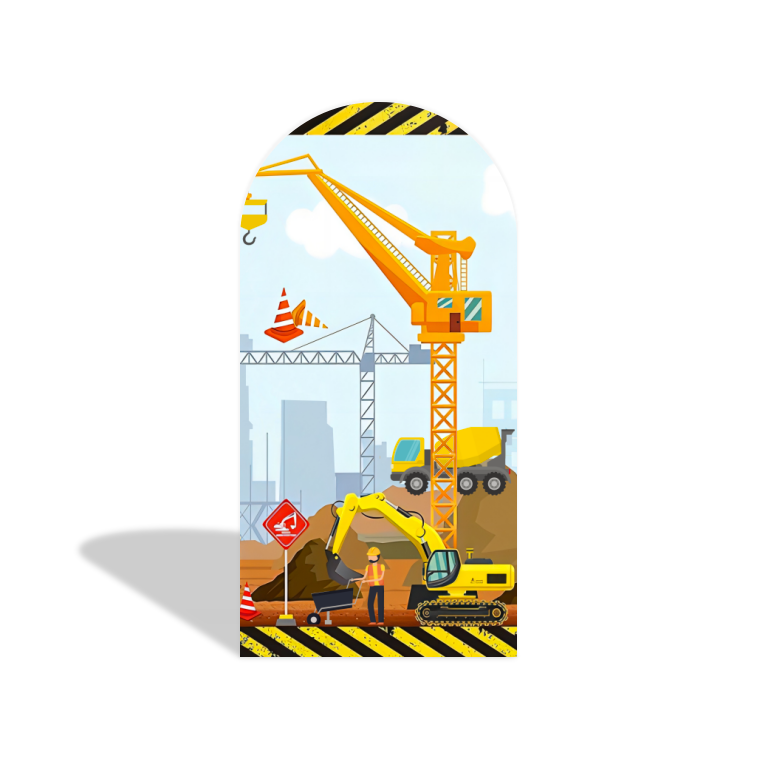 Toile de fond pour arche véhicules construction pour fête anniversaire Baby Shower