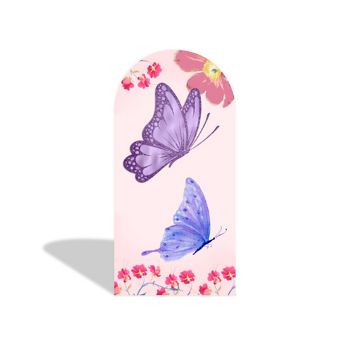 Toile de fond pour arche Joyeux Anniversaire papillon flore fleur