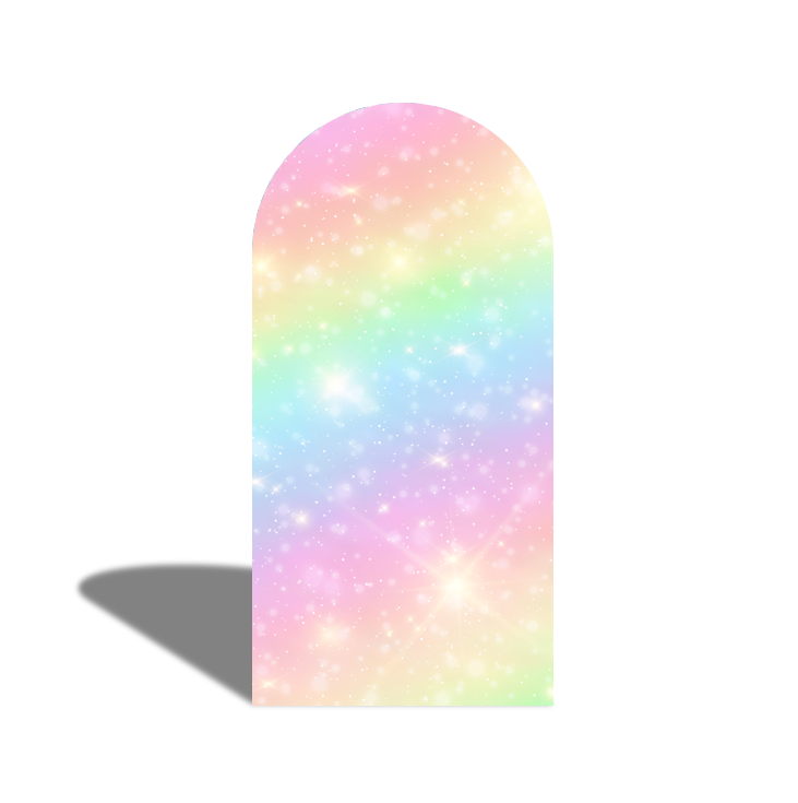 Toile de fond pour arche anniversaire Chiara arc-en-ciel rose