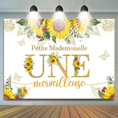 Petit Manquer Onderful Tournesol 1er Anniversaire Toile de fond