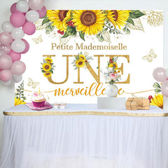 Petit Manquer Onderful Tournesol 1er Anniversaire Toile de fond