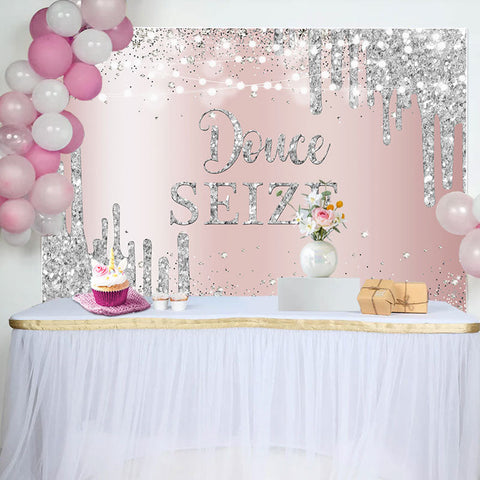 Doux Seize Rose Or Argent 16ème Anniversaire Toile de fond