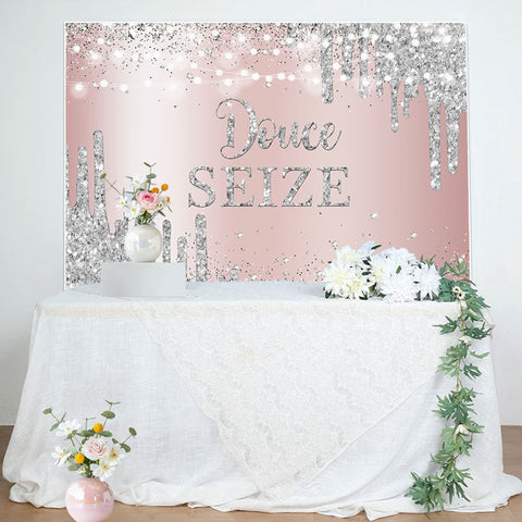 Doux Seize Rose Or Argent 16ème Anniversaire Toile de fond