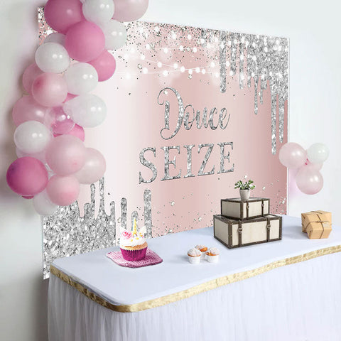 Doux Seize Rose Or Argent 16ème Anniversaire Toile de fond