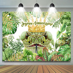 Vert Plantes Avec Serpent Thème Heureux Anniversaire Toile de fond