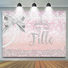 Rose Argent Arc Couronne Doré Bébé Douche Toile de fond