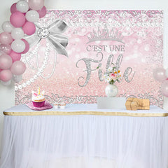 Rose Argent Arc Couronne Doré Bébé Douche Toile de fond