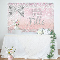 Rose Argent Arc Couronne Doré Bébé Douche Toile de fond