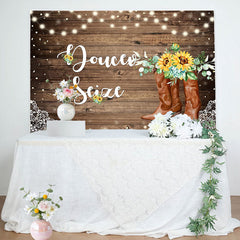 Tournesols Et Brun Bois Doux 16ème Anniversaire Toile de fond
