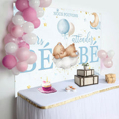 Nous Peut Bearly Attendez Ours Nuage Bébé Douche Toile de fond