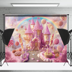 Cake Smash Bonbons Château Arc-en-ciel Anniversaire Toile de fond
