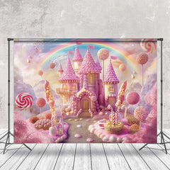Cake Smash Bonbons Château Arc-en-ciel Anniversaire Toile de fond