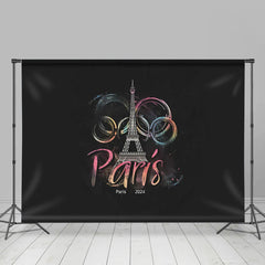 Rétro Eiffel La tour Paris 2024 sport olympique Toile de fond