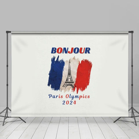 Rétro Français Drapeau La tour Paris 2024 olympique Toile de fond