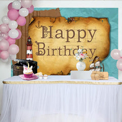 Lofaris Toile de fond joyeux anniversaire nautique phare bateau ancre, pour fête d'anniversaire enfants ou adultes