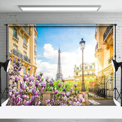 Toile de fond romantique Paris Tour Eiffel Fleurs printanières