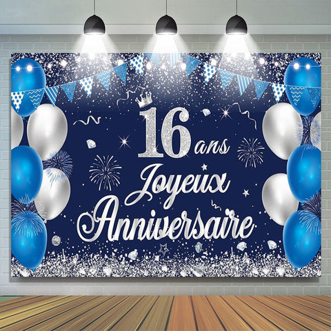 16 Ans Banderole Joyeux Anniversaire Bannière Toile De Fond