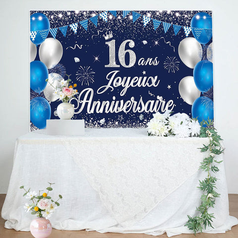 16 Ans Banderole Joyeux Anniversaire Bannière Toile De Fond