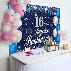 16 Ans Banderole Joyeux Anniversaire Bannière Toile De Fond