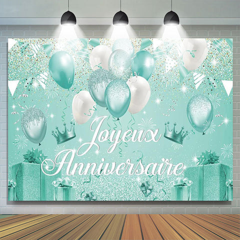 Bannière Joyeux Anniversaire Vert Toile de Fond