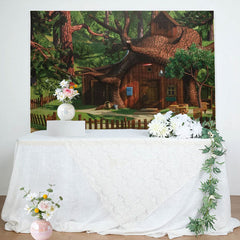 Toile de fond Macha et le ours forêt arbre maison