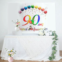Toile de fond heureux anniversaire des ballons faire la fête 90ème