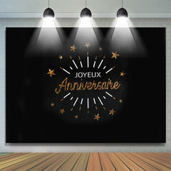 Toile de fond heureux anniversaire éToiles noir or
