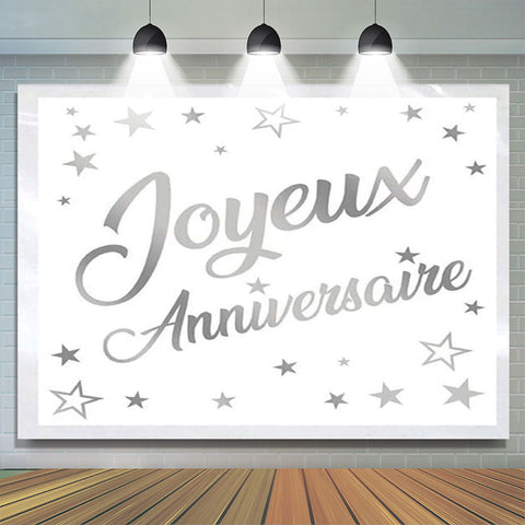 Toile de fond heureux anniversaire argent paillettes