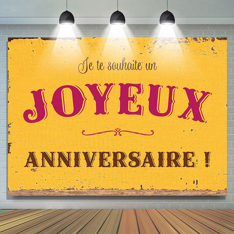 Toile de fond heureux anniversaire ancien jaune